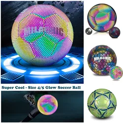 Ballon de football brillant de nuit pour enfants, football Shoous Casting, garçon, enfant, entraînement de football brillant, super cool, n ° 5, n ° 4,ballon de foot,football enfant