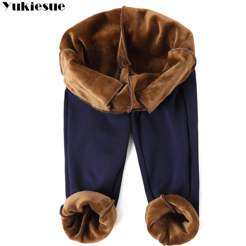 Warm Women Pants Winter Skinny Thick Velvet Wool Fleece Leggins Trousers Lambskin Cashmere Pants Female Leggings clothes