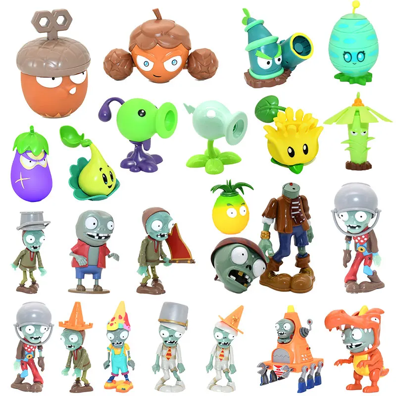 Figures of Plants vs Zombies Toys Model Peashooter Cannon Bassist Breakdancer Conehead BOSS IMP Dolls for Children Birthday Gift