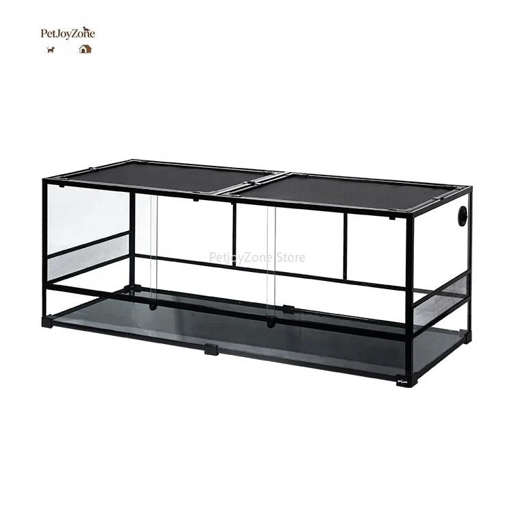 

PetJoyZone 150 Gal 567L RK0232 Knock Glass Eco-Friendly Reptile Habitat Tank Sliding Door Screen Ventilation Large Reptile