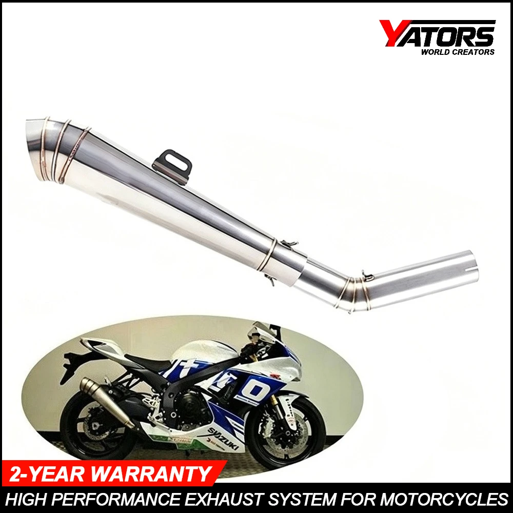 For gsxr 750 suzuki Motorcycle Slip-On Exhaust System Middle Link Pipe + Muffler for Suzuki GSXR 600 750 2006-2007 K6