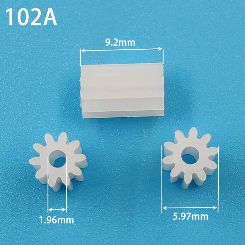 102A 0.5M Long Spur Gear Modulus 0.5 10 Tooth Plastic Gear Motor Fitting Toy Accessories 10pcs/lot