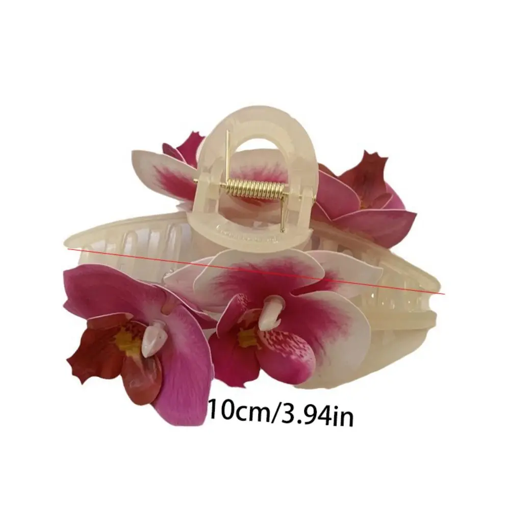 Butterfly Orchid Flower Hair Claw Bohemia Barrettes Cloth Orchid Hair Clip Cute Hairpin Shark Clip Large Shark Clip Beach