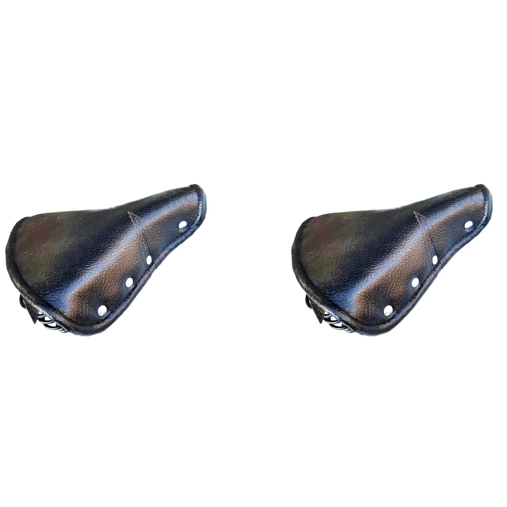 

AEF6-2X Vintage Faux Leather Bicycle Saddle Rivet Sprung Spring Bike Cycling Seat Cushion Black For Road Bike MTB