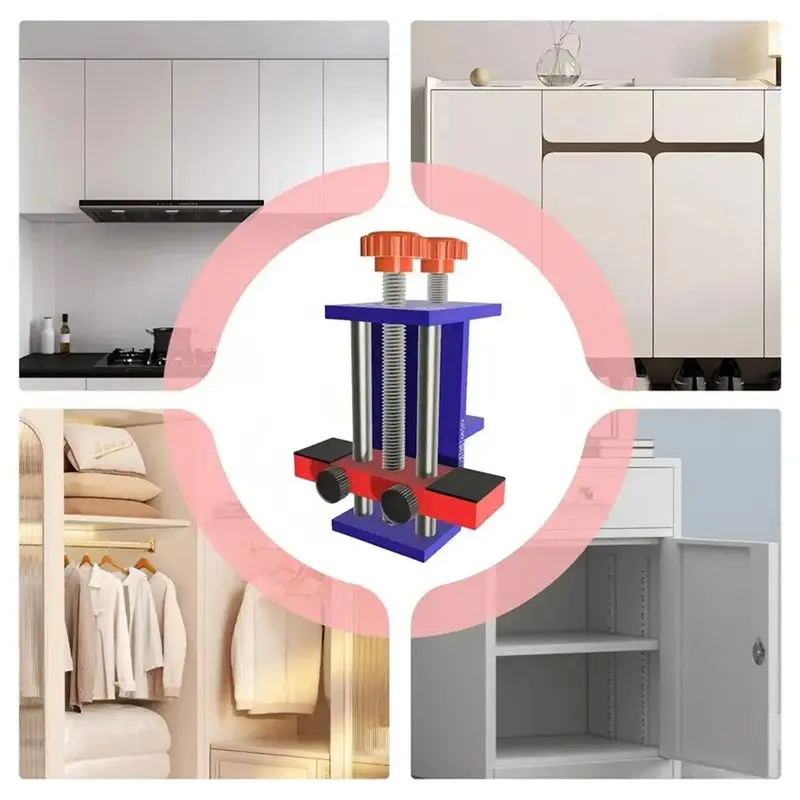 N10R-Adjustable Cabinet Installation Tool Metal Cabinet Mount Locator Multifunctional Cabinet Door Hinge Installation Tool