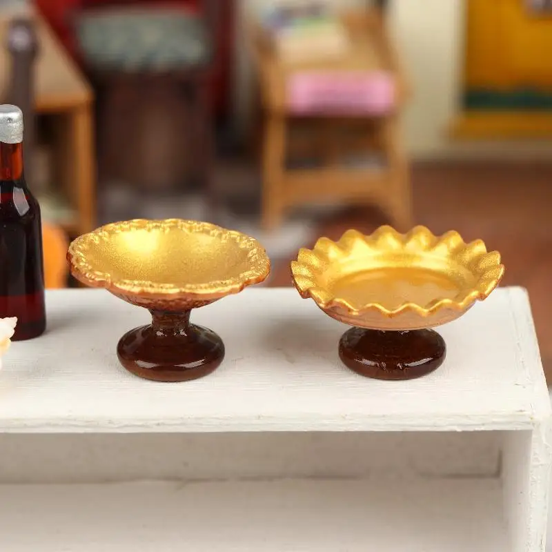 Pastry Tray Dish Model Dollhouse Kitchen Scene Decor Accessories Miniature Fruit Tray Ornament 1/12 Dollhouse Simulation Cake