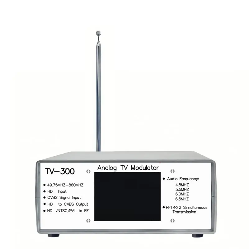 A77K TV300 Analog Video Converter 2CH Analog TV Modulator Dual Channel Analog TV Audio and Video Wireless Transmitter US PLUG