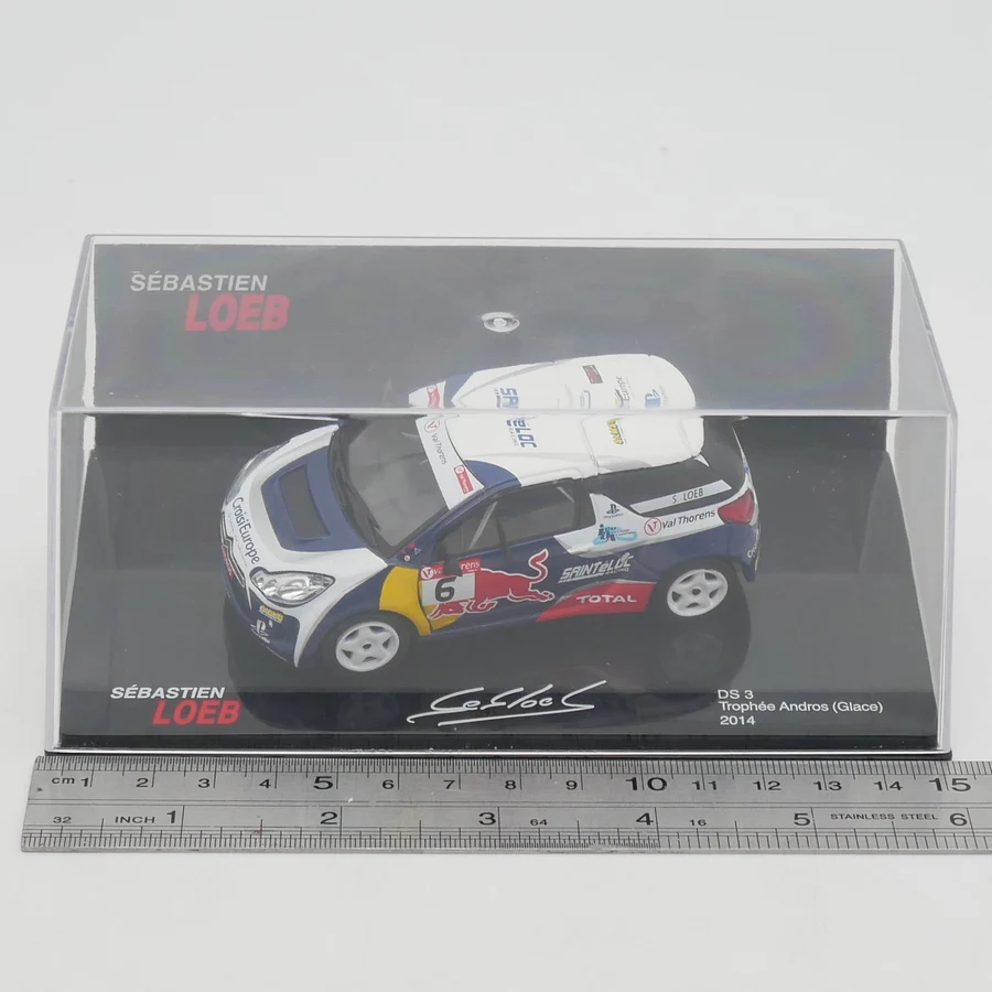 Ixo 1:43 Citroen DS3 Trophée Andros Glace WRC 2014 Loeb Diecast Car Model Metal Toy Vehicle