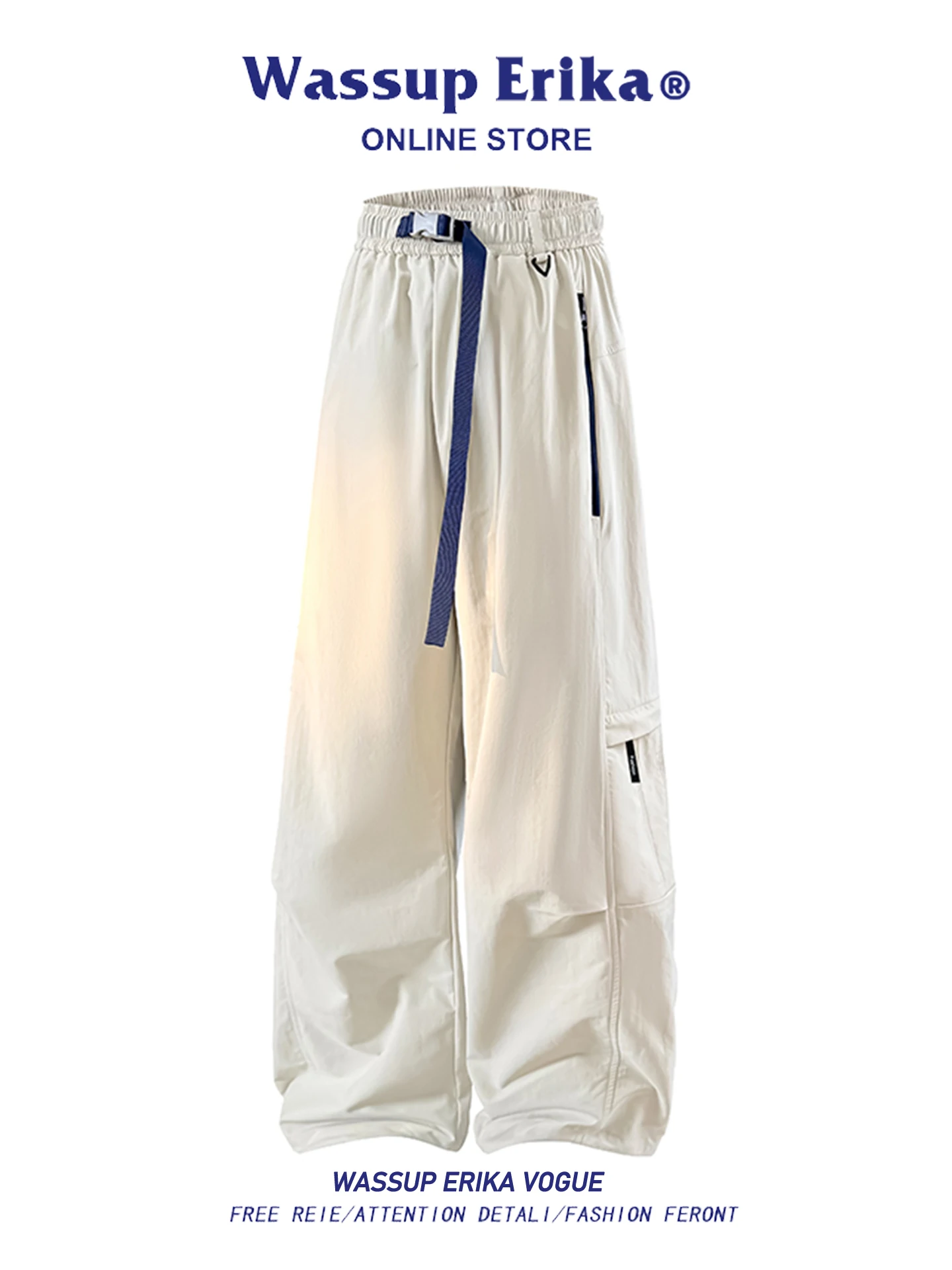 

Мужские повседневные брюки Wassup Erika, новинка 2025, летние американские свободные прямые спортивные водонепроницаемые брюки для рабочей одежды, молодежный бренд Faion