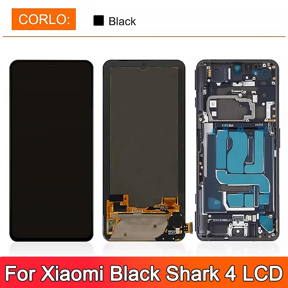 AMOLED Screen for Xiaomi Black Shark 4 Pro SHARK PAR-H0 Lcd Display Touch Screen with Frame for Xiaomi Black Shark 4