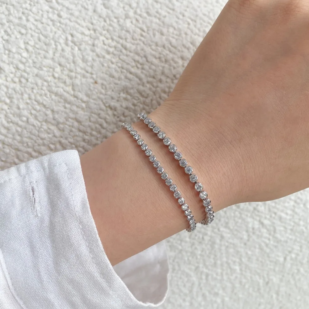 Factory Drop Shipping Jewelry Bracelet S925 Sterling Silver  Zirconia Tennis Bracelet Women's High Jewelry