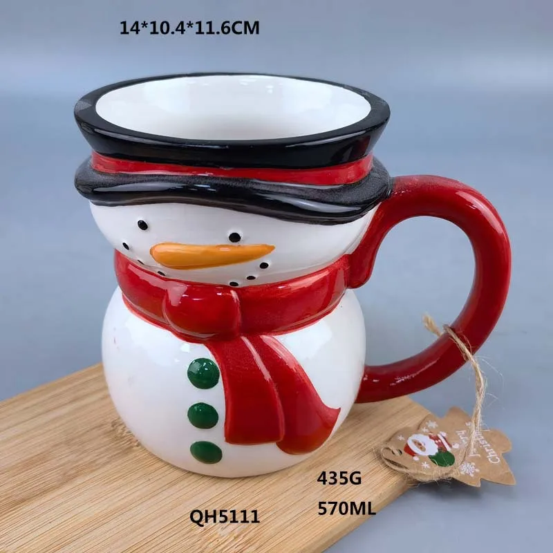 HQ Creative Hand-painted Ceramic Santa Claus Mug Christmas Decoration
