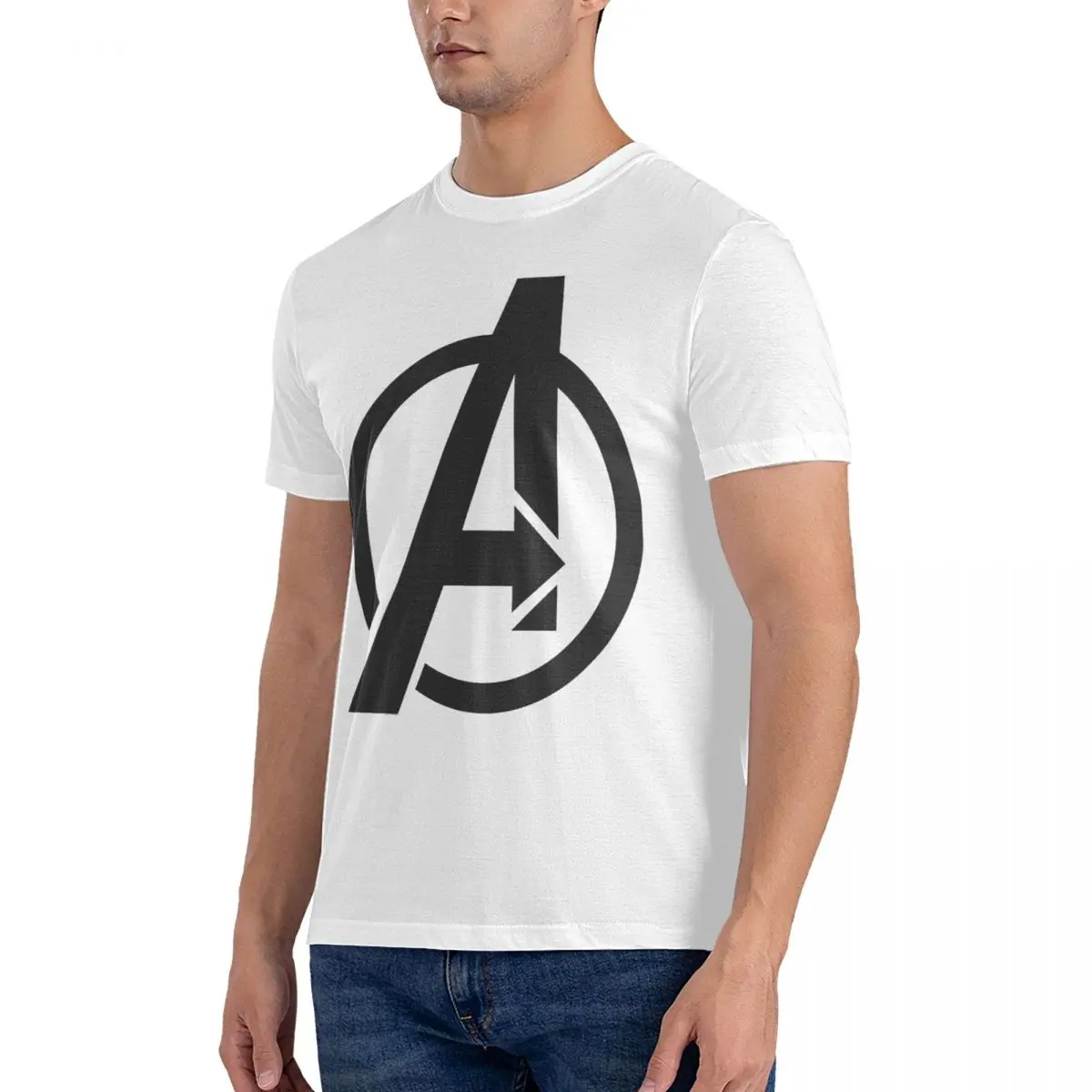 Men's T-Shirt Avenge Symbol Novelty Pure Cotton Tee Shirt Short Sleeve Marvel T Shirt Round Collar Clothes Birthday Gift