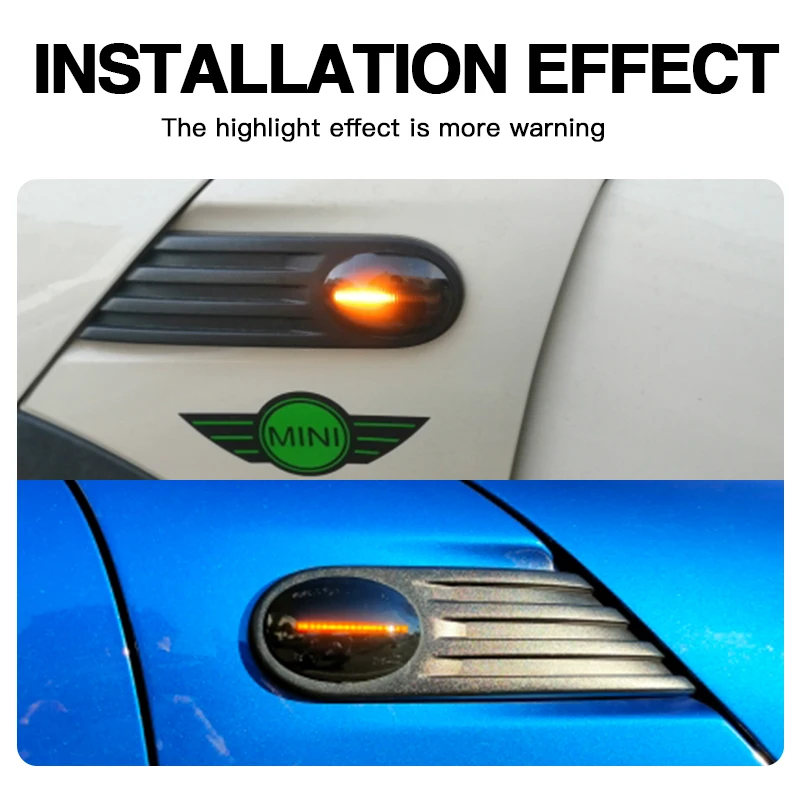 

2pcs For BMW MINI Cooper R55 R56 R57 R58 R59 2007-2013 Dynamic LED Side Marker Light Indicator Car Flowing Side Repeater Lamp