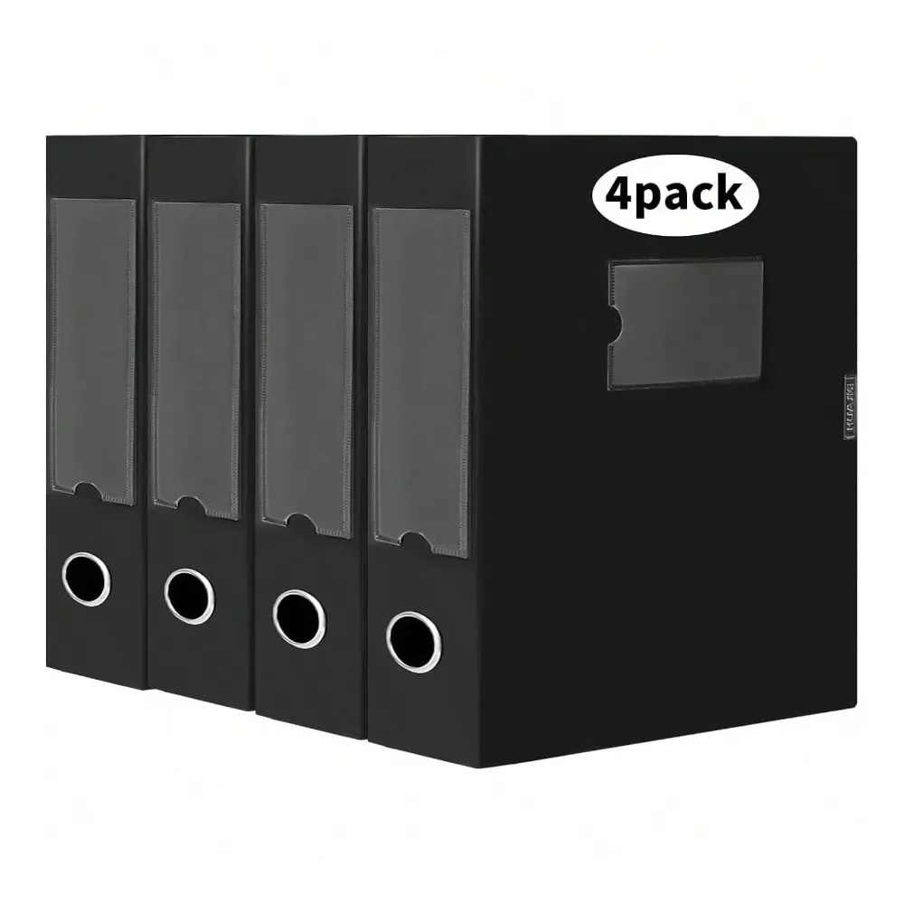 

Пластиковый ящик для хранения документов с крышкой, 12.2 x 9.4 x 2.2, для бумаг формата Letter и A4, органайзер для офисных документов, черный, 8 штук