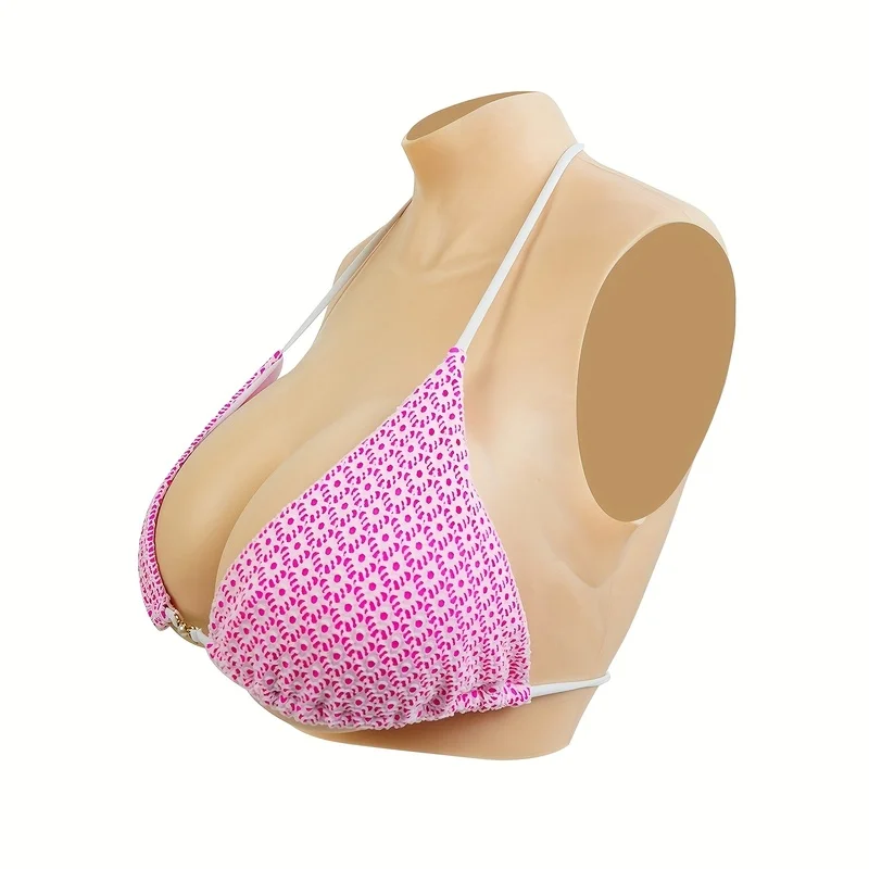 Silicone Fake Breasts C-D Cup Natural Touch, High Elasticity, Realistic Look -Ideal for Crossdressing, Festivals, Reusable