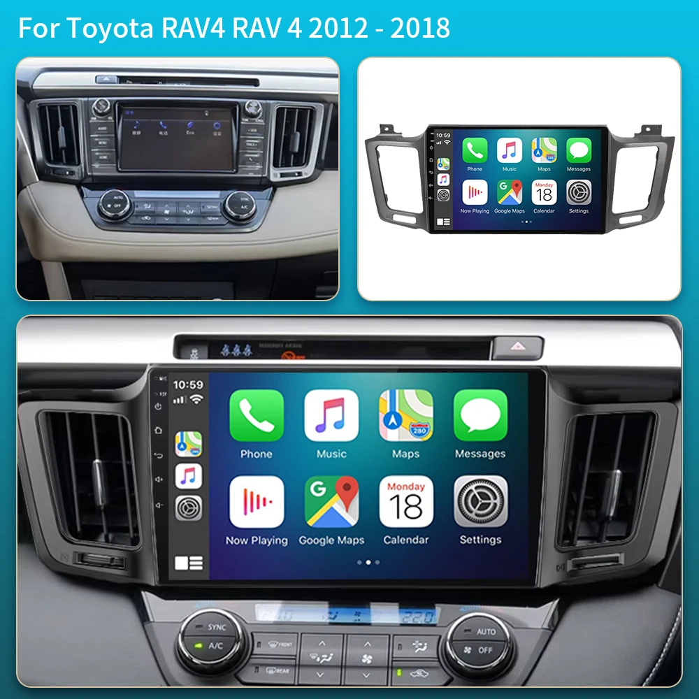 Android 16 Auto Carplay Car Radio For Toyota RAV4 RAV 4 Xa40 2012 2013 2014 2015 2016 2017 2018 2019 Stereo Multimedia Player BT
