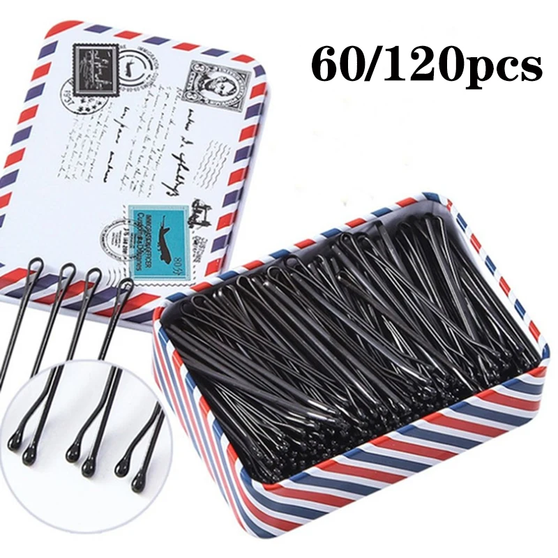 120Pcs Schwarz Kleine Clip Haar Clip Haarnadel Koreanische Einfache Schwarz Draht Haar Pins Unsichtbare Haarnadel Einweg Haar Clips für braut