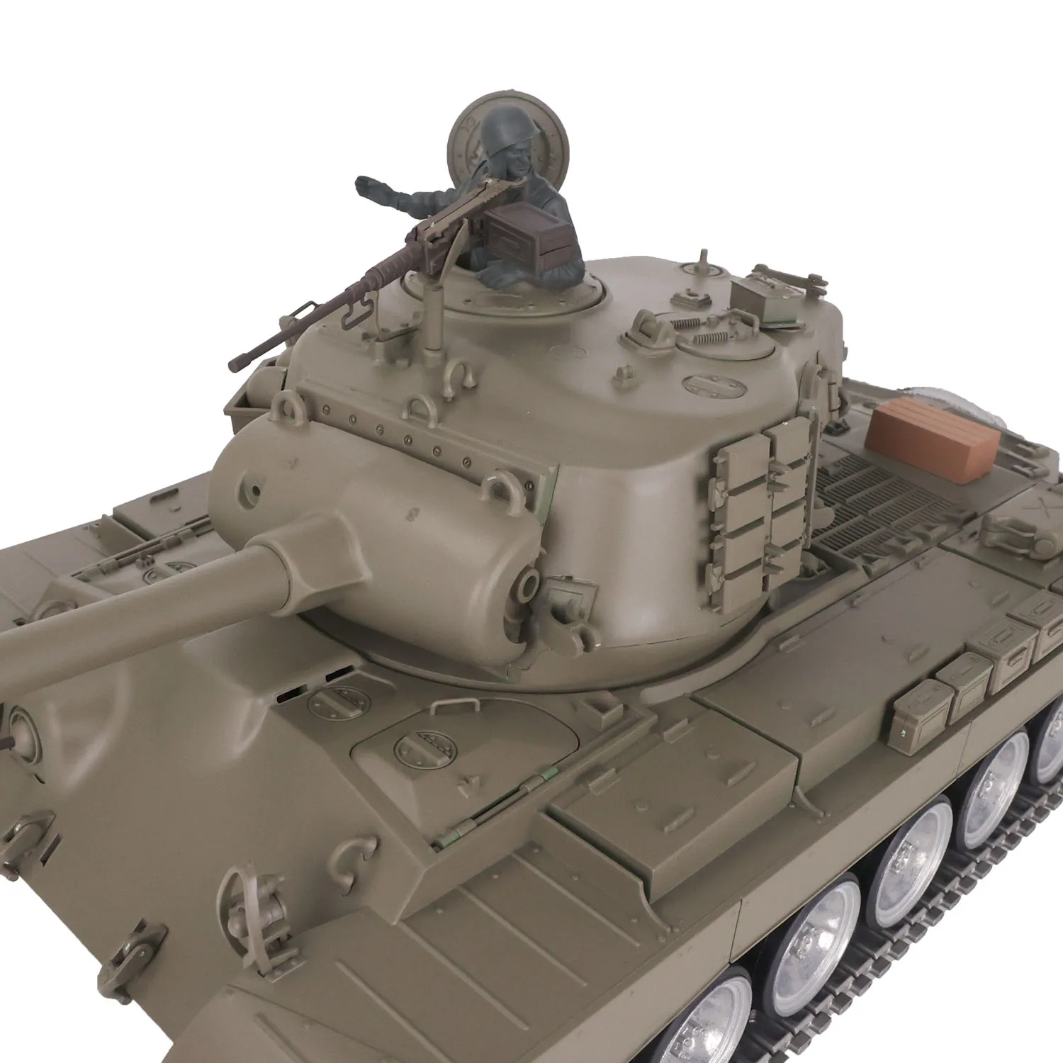 HENG LONG RC Panzer 1/16 7,0 Maßgeschneidert USA M26 Pershing RTR Lackiert in Grün 3838 Metallketten Räder BB Pellet Smoke TH17309