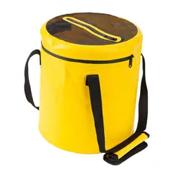 Collapsible Fishing Bucket with Lid Multifunctional Folding Water Container for Camping Car Washing Travelling Hiking Boating