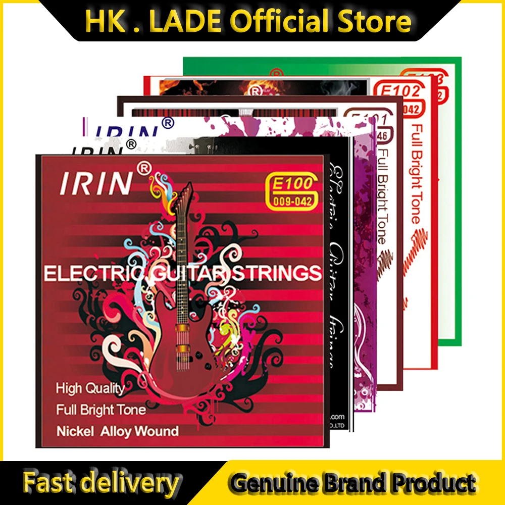 IRIN-cuerdas de guitarra eléctrica, accesorio de piezas de guitarra de cuerda de níquel enrollado, juego Real Heavy Metal Rock E100, E101, E102, E103, E104, E105