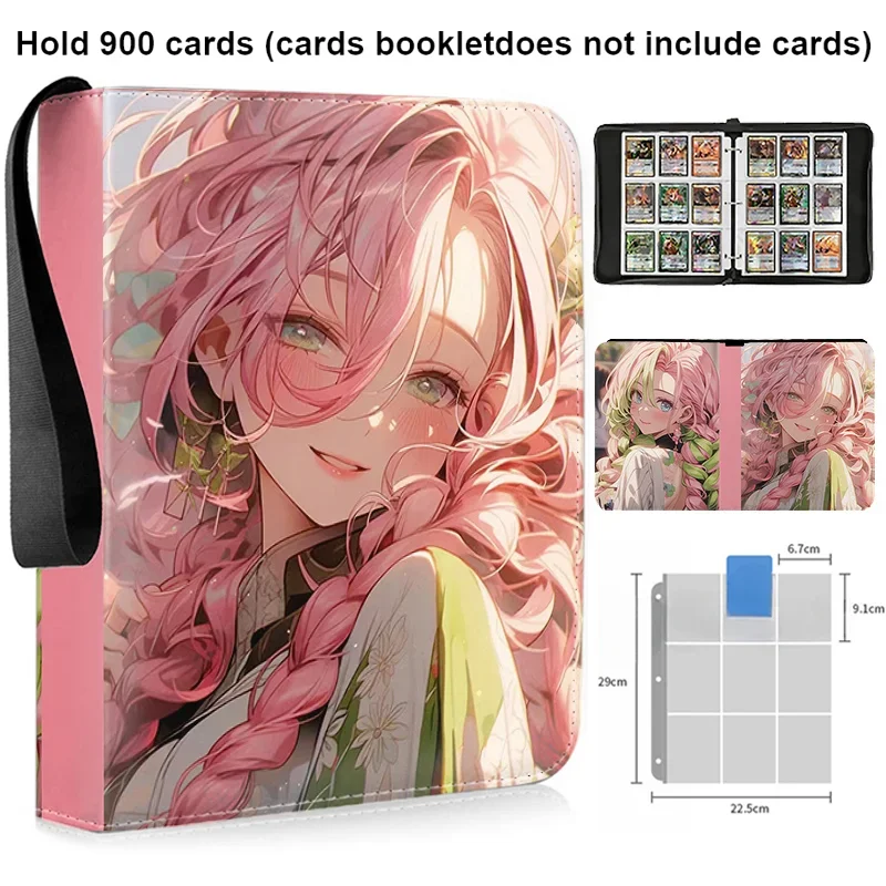 Anime Demon Slayer Cards Album Book, coleção de cartões, jogo Zipper, Binder, titular, presentes para crianças, novo, 400 pcs, 900 pcs