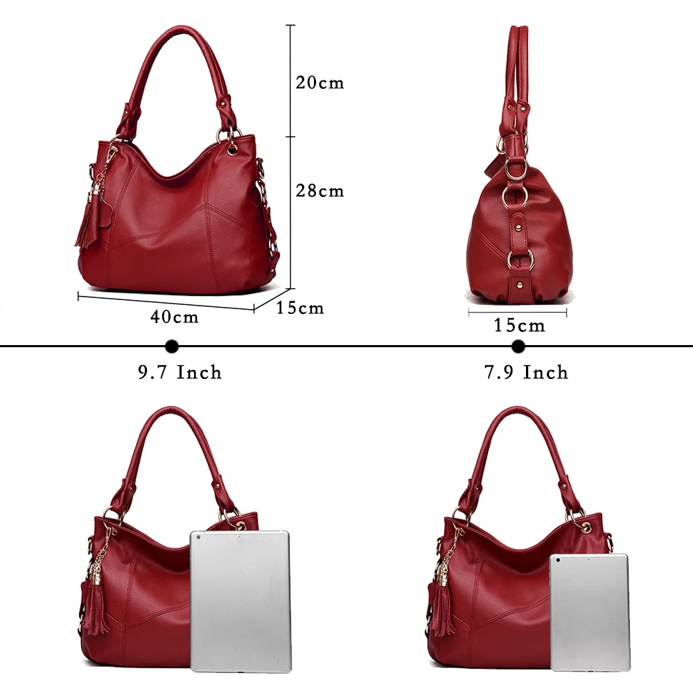 Shoulder Bags for Women Leather Handbags Designer Vintage Retro Tote