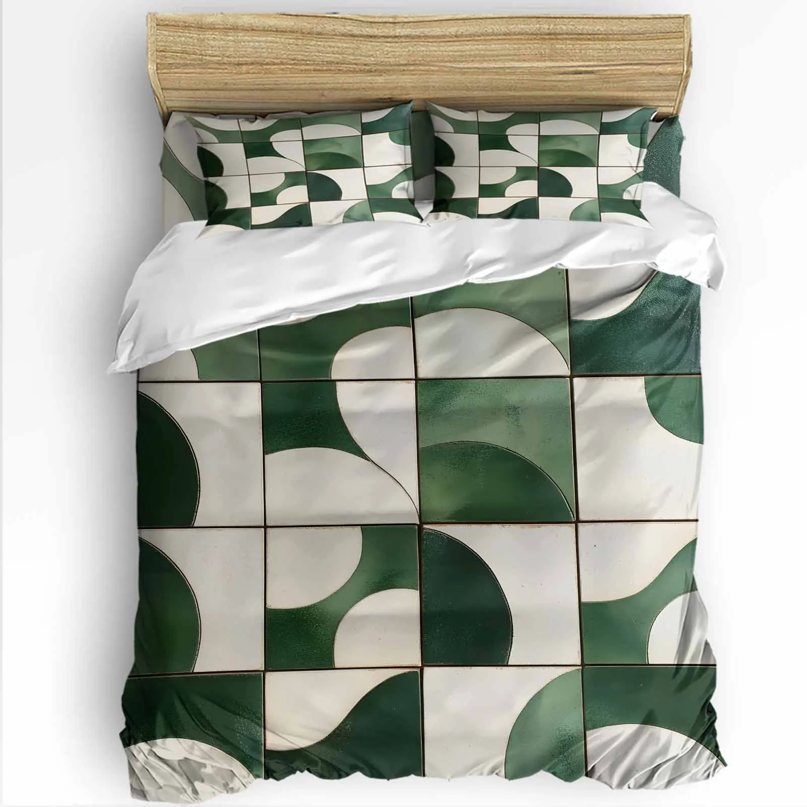 

Green Modernism Abstract Art Bedding Home Textile Bed Set Adult Duvet Cover Flat Sheet Pillowcases Quilt Cover