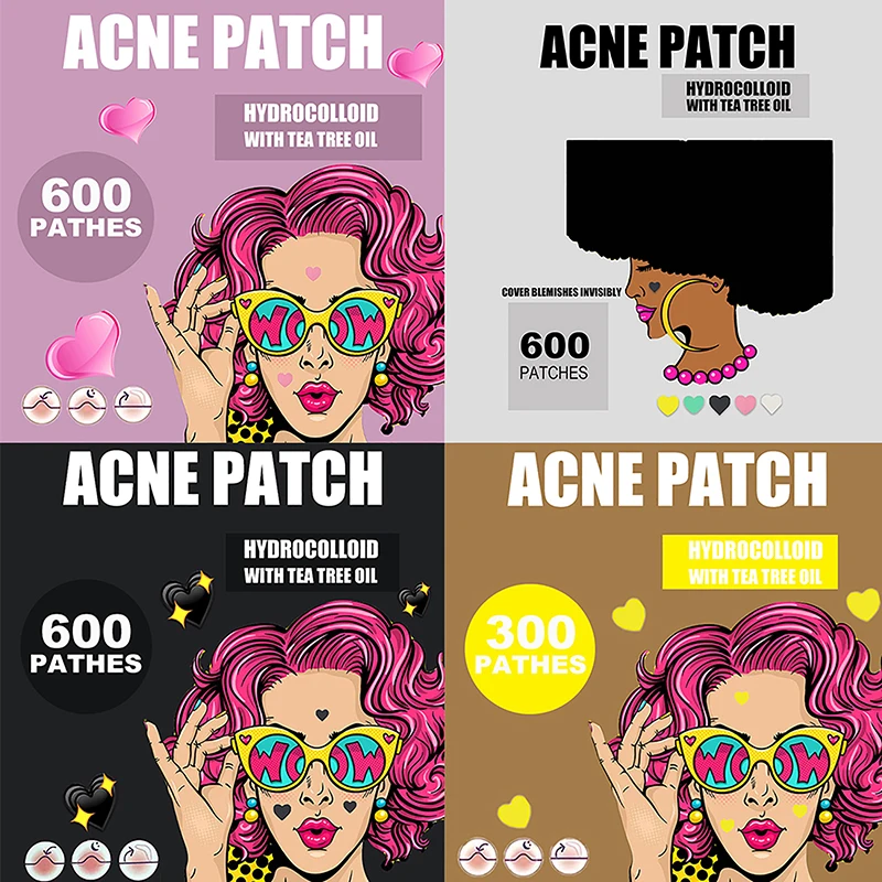 300/600/1200 PCS/SET Heart Pimple Patch Acne Colorful Invisible Acne Removal Skin Care Stickers Concealer Face Spot Beauty