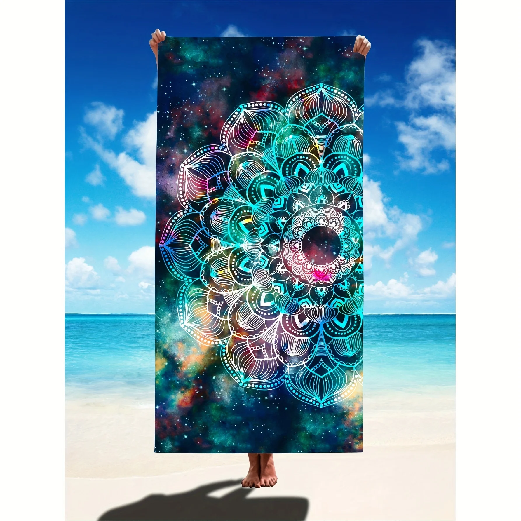 Flower pattern beach towel, suitable for outdoor travel camping summer vacation, beach swimming, bathroom accessories