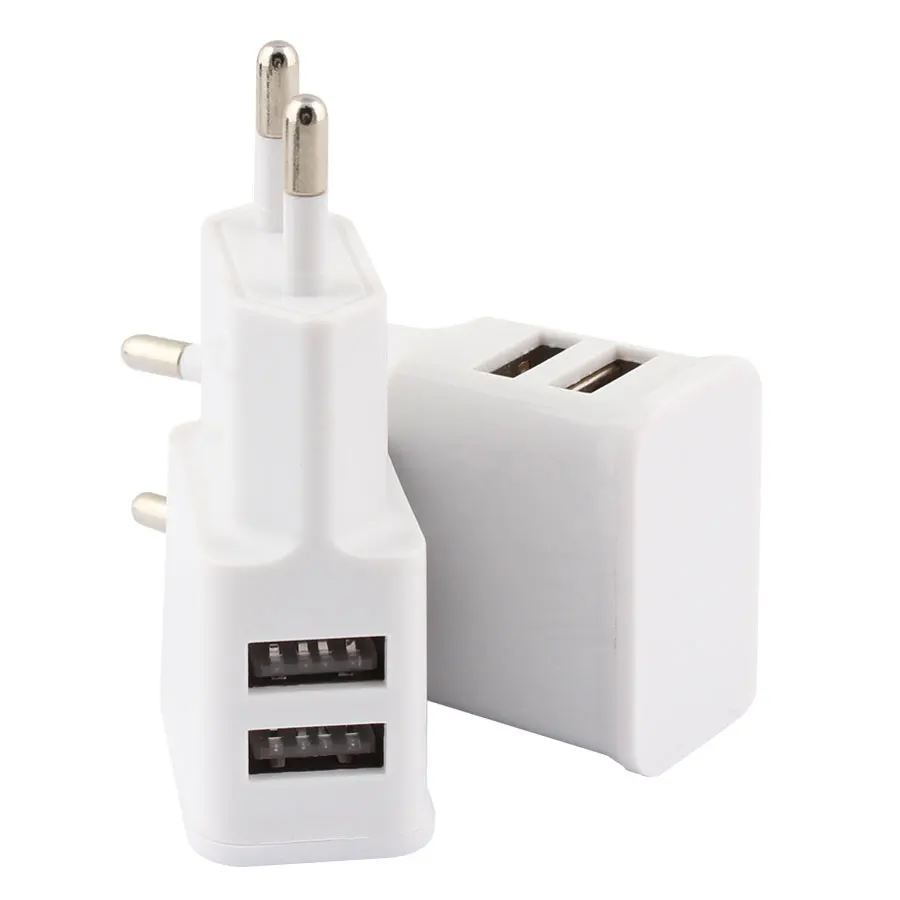 USB Plug Power Supply Charger 5V 2A Universal Fast Charging Adapter EU Plug Travel Portable Dual Power Adapter For iphone xiaomi