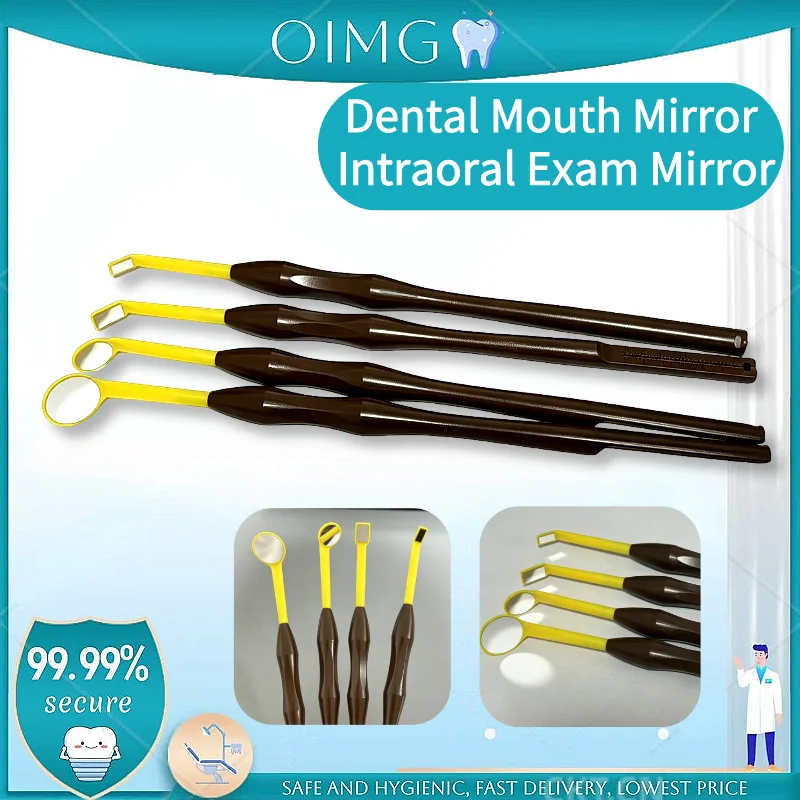 

Dental Single-Sided Mouth Mirror Plastic Super HD Scratch Resistant with Ruler Reusable Waterproof Anti-Fog Micro Mirror