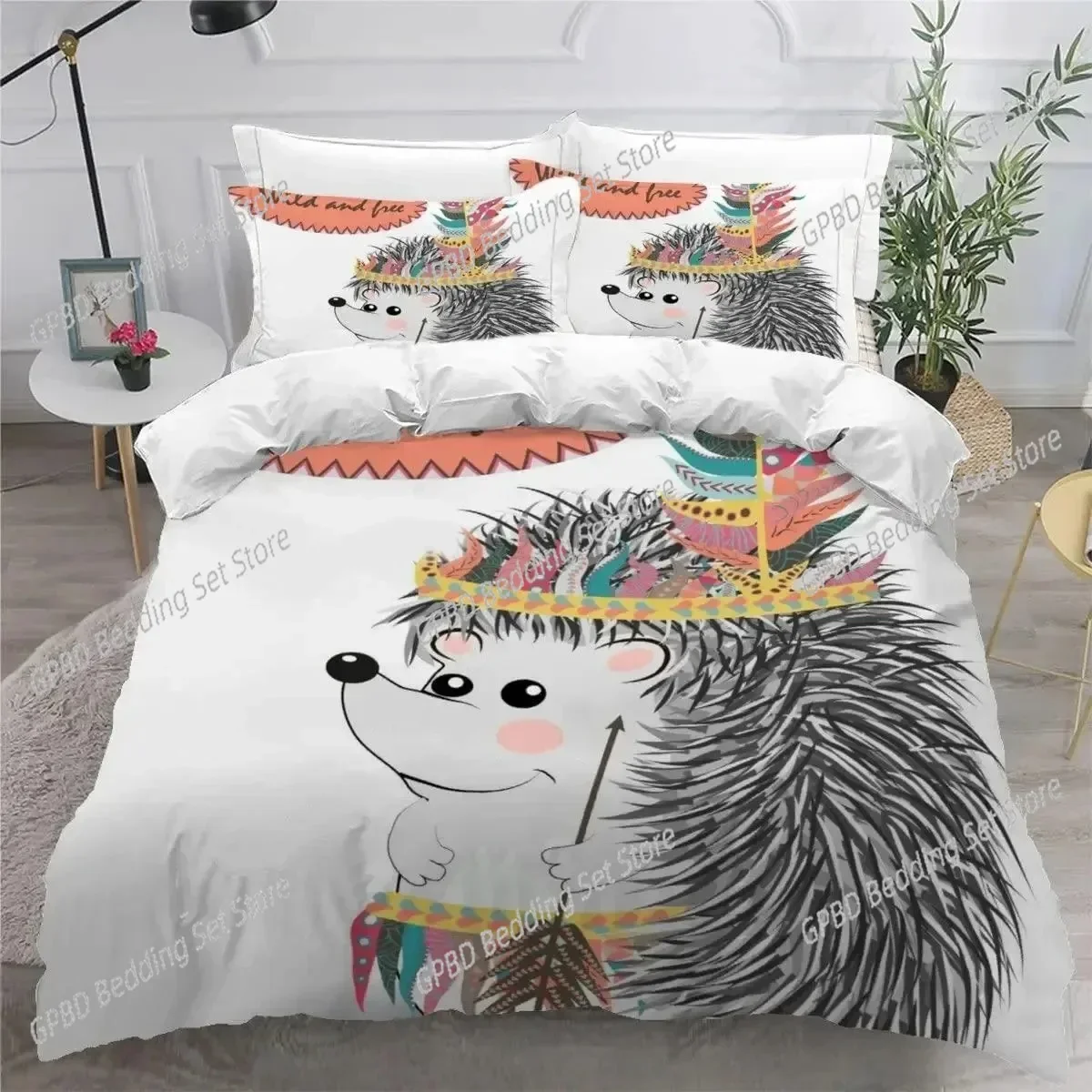3D Print Forest Animal Cartoon Zoo Comfortable Duvet Quilt Cover Pillowcase Bedding Set Children Bedroom Decoration Home Textile