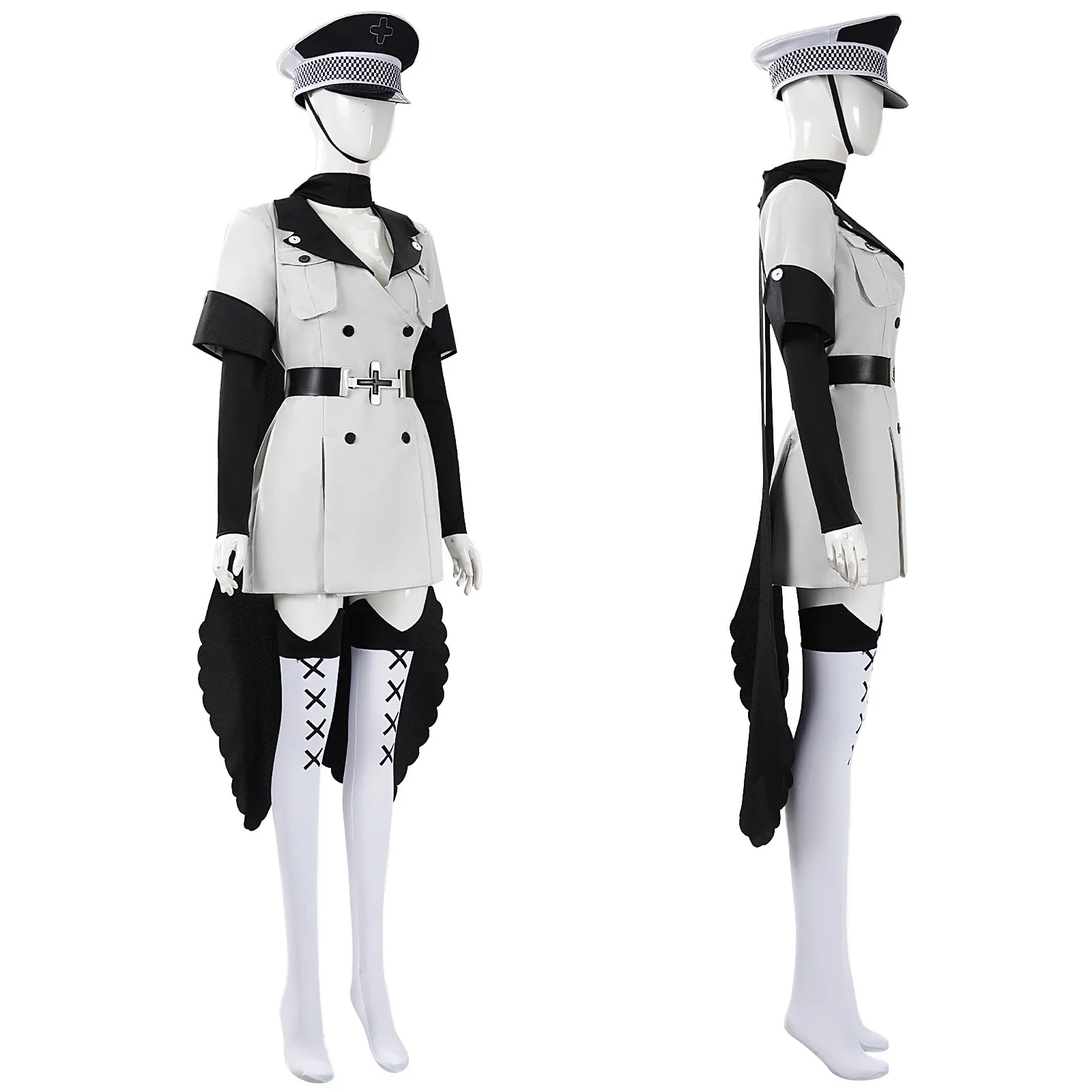 Anime Akame Ga Kill Esdeath Cosplay Costumes Hat Cape Belt General Hunting Uniform Halloween Stage Performance Outfit Set view 5