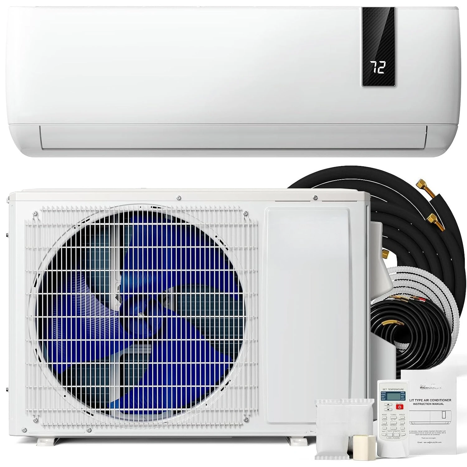 12000 BTU Mini Split AC & Heater, 115V Ductless Wall Mount, SEER2 20 Inverter Heat Pump, 750 Sq.Ft, Self-Cleaning, Custom