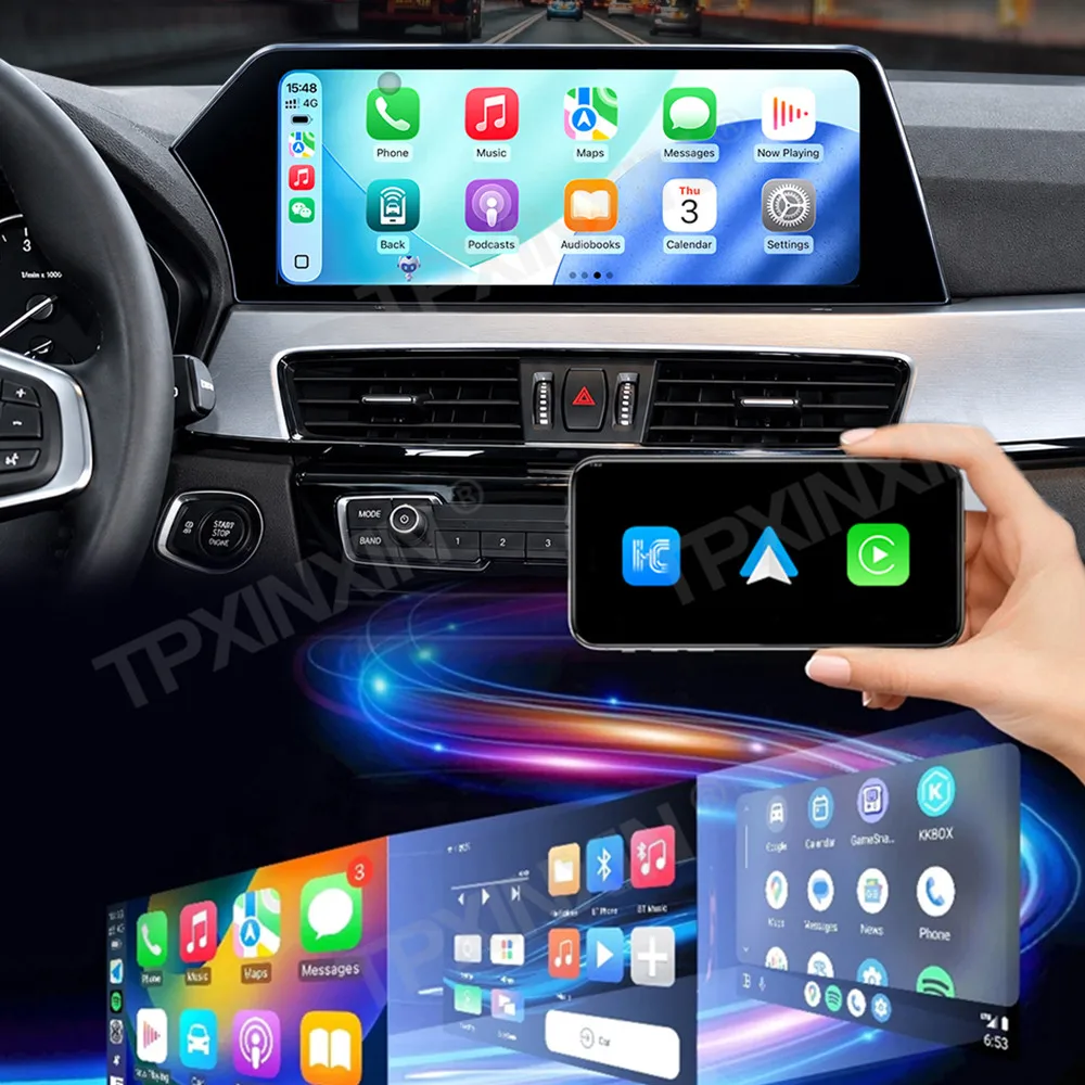 12.3 inch For BMW X1 2017–2019 EVO Linux Carplay Multimedia Screen Carpaly AutoLink QLED Screen GPS Navigation Head Unit
