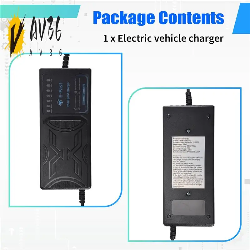 

AV36-20AH Electric Vehicle Charger 7 Light Display Power Display Current Leakage Protection/Full Pulse EU Plug
