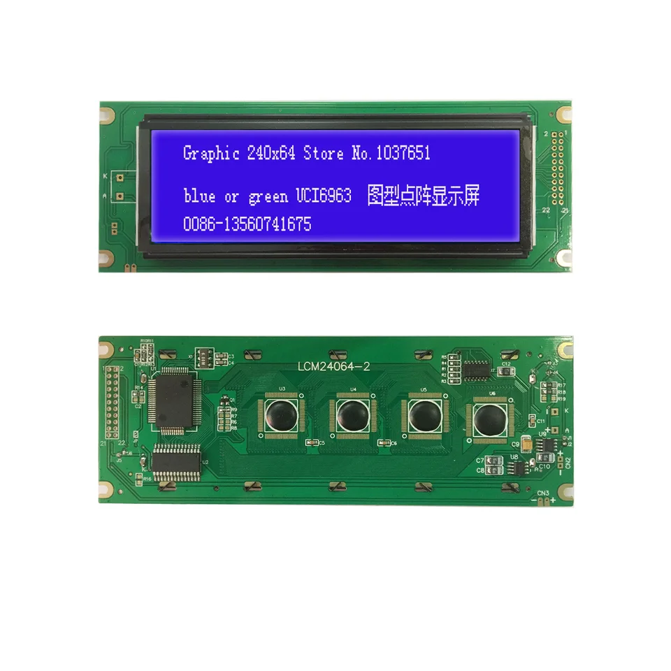 Lcd Module 24064 Display Blue Green UCI6963 intead LM24064DFW Korg