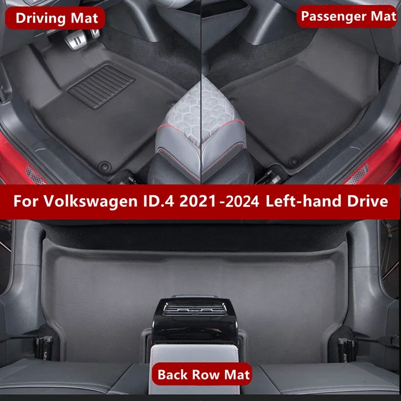 3D Car Floor Liner Mats For Volkswagen ID.4 2021 2022 2023 2024 XPE All-weather Protection Dustproof Waterproof Foot Pads