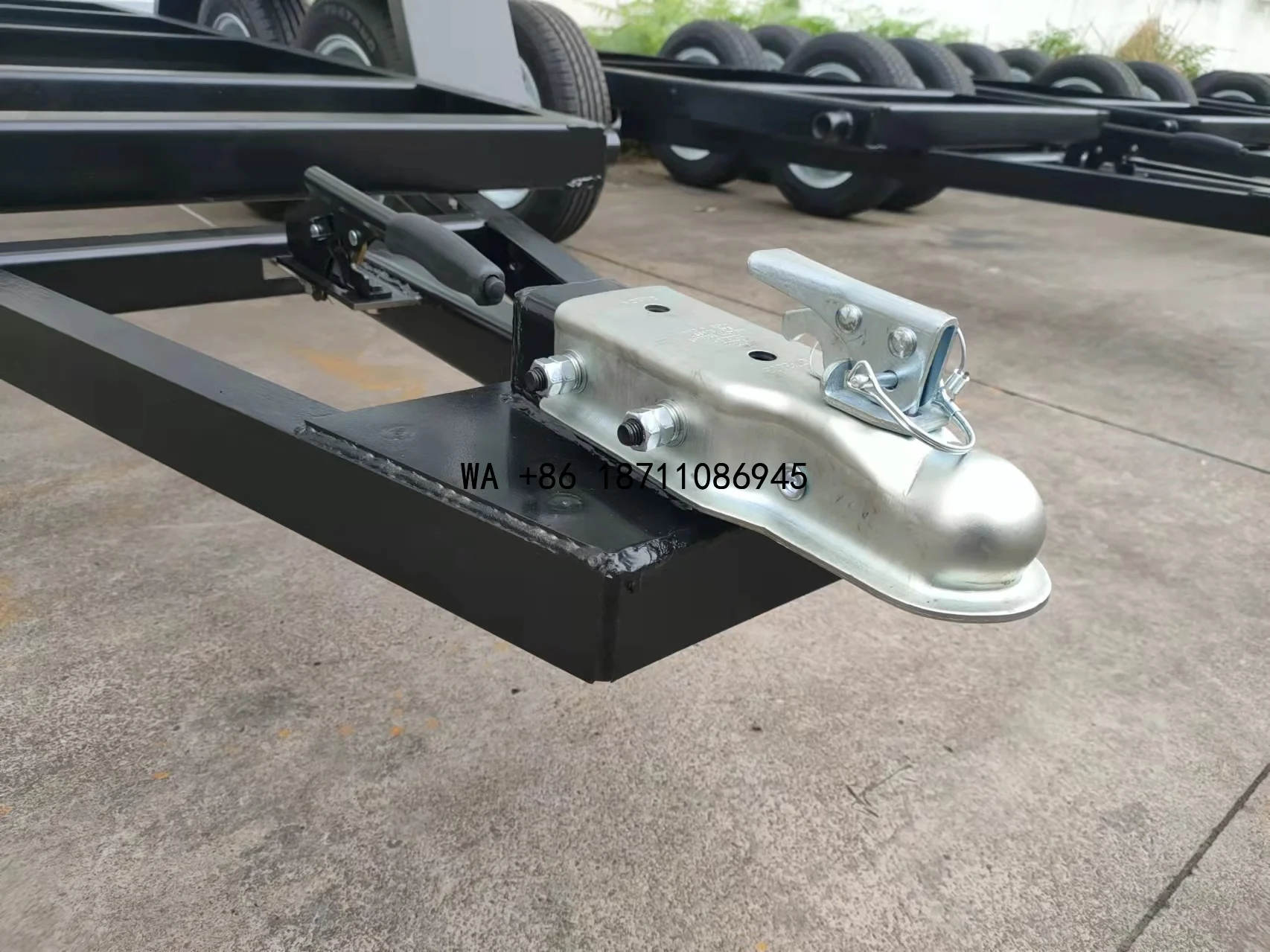 Customizable Steel Generator Set Trailer with LED Lights Double Axle Impact Brake Frame Grinding Disc Steering-Car Trailer