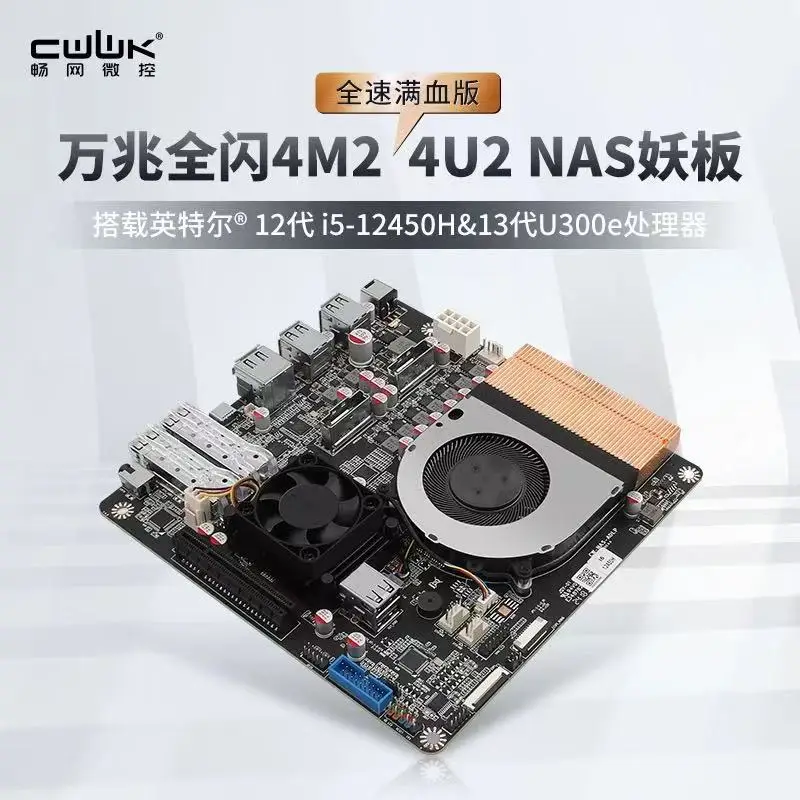 Changwang Microcontroller I5-12450H 4xM.2/4xU.2 82599 Dual 10 Gigabit PCIE Extension NAS Demon Board