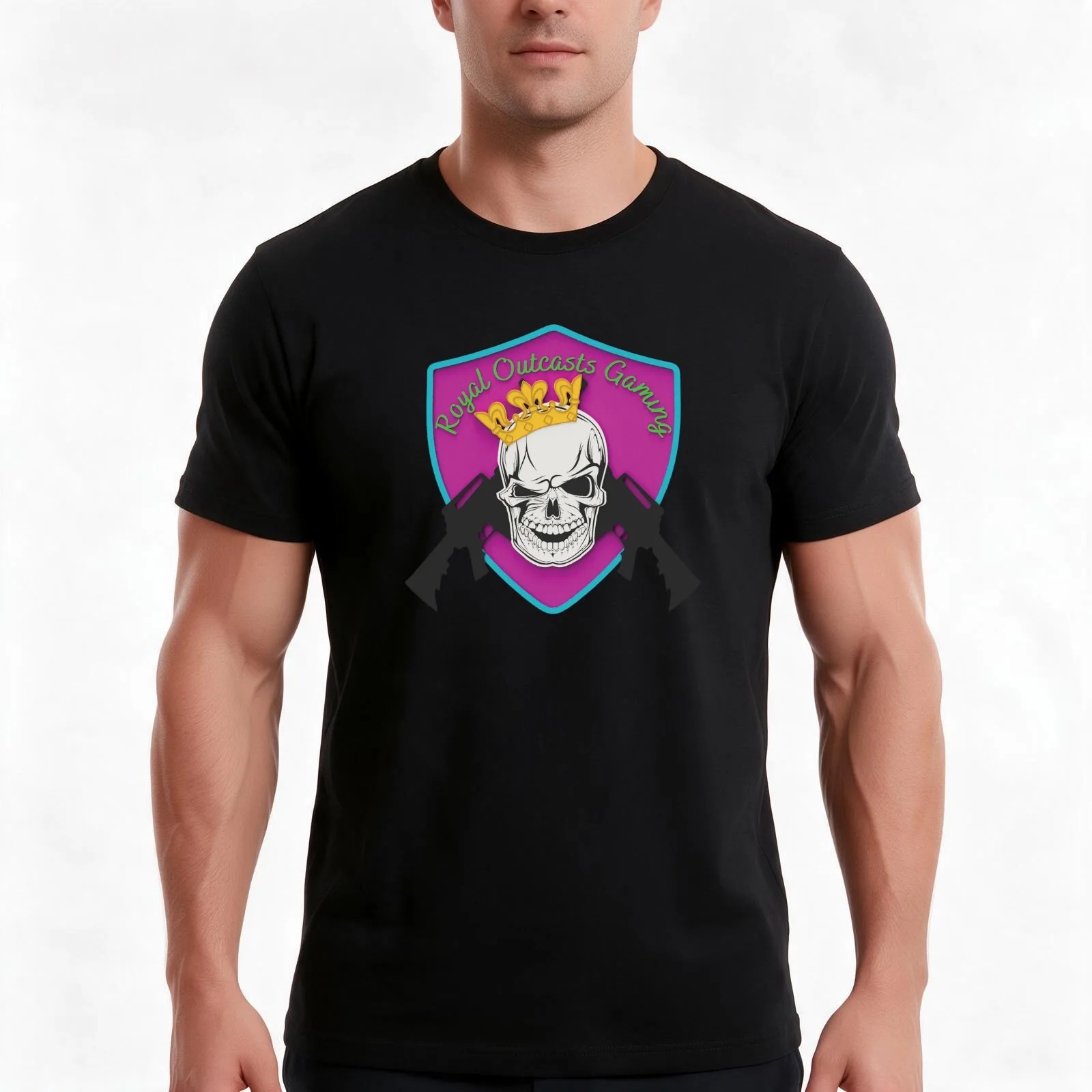 Royal Outcasts Gaming T-Shirt, Summer Casual Cotton Tee, Oversized Streetwear Tops, Vintage Graphic Print, Unisex Men Women