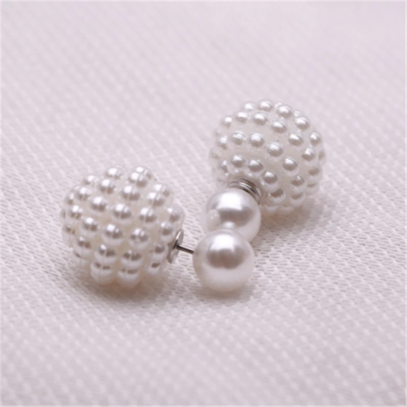 2024 Hot Fashion Jewelry Double Imitation Pearl Stud Earrings For Women Luxury Beads Statement Earrings For Women