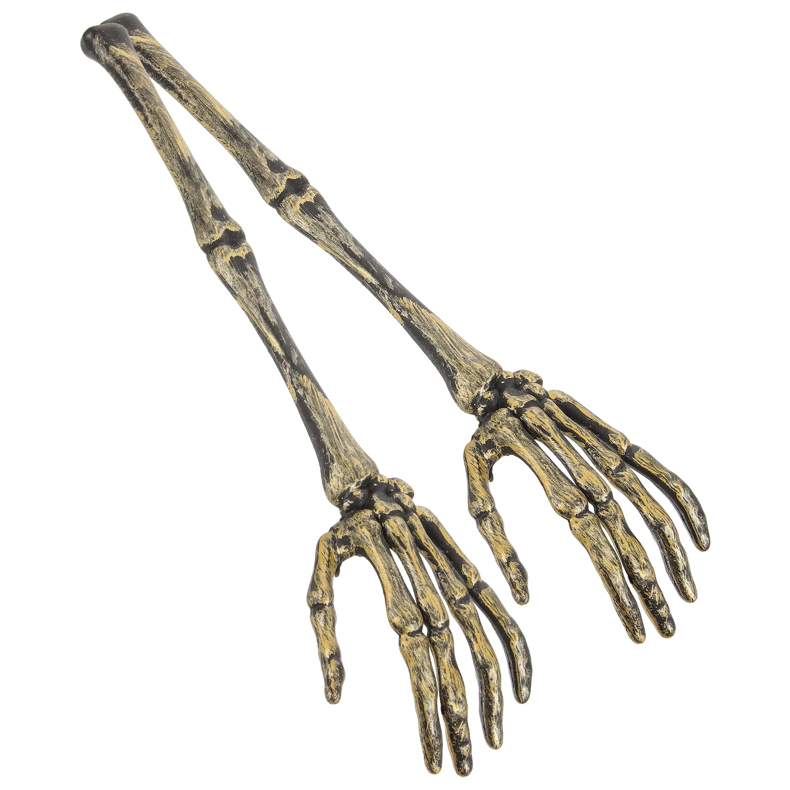 

Halloween Skull Salad Tongs Plastic Hand Tongs for Salad Skull Arm Props Golden Kitchen Utensils