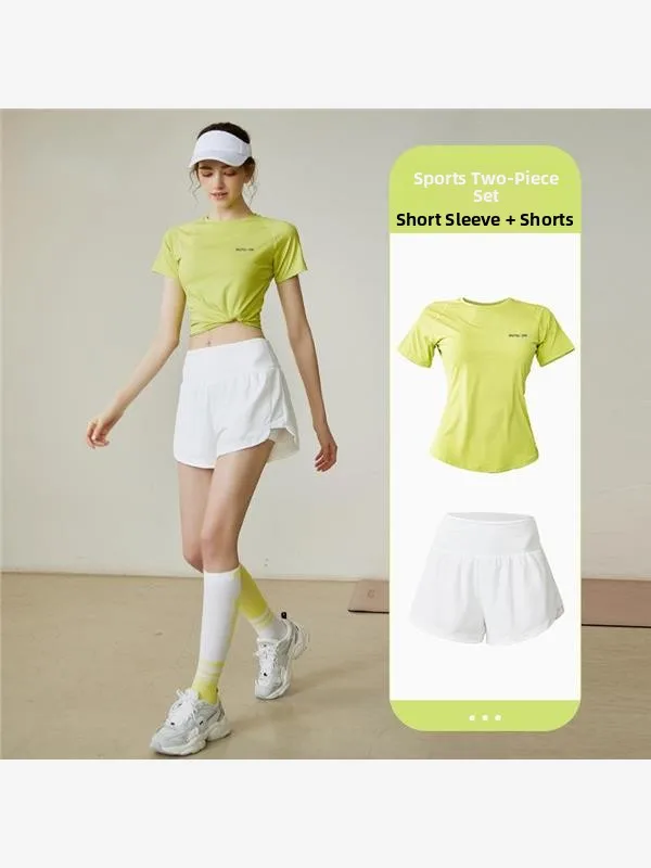 

Модный тонкий спортивный костюм для женщин: летний, быстросохнущий, для бадминтона и гимнастики, дышащий, в корейском стиле, с охлаждающим эффектом, для фитнеса