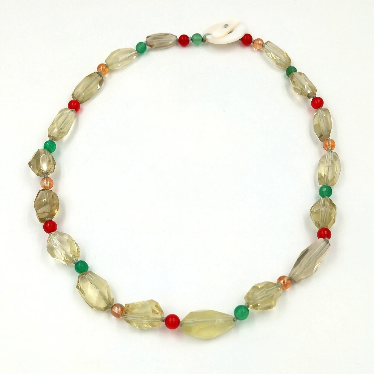 

Lii Ji настоящее камень разноцветное колье-колье 51 см с лимонным кварцевым агатом женское ожерелье распродажа ювелирных изделий