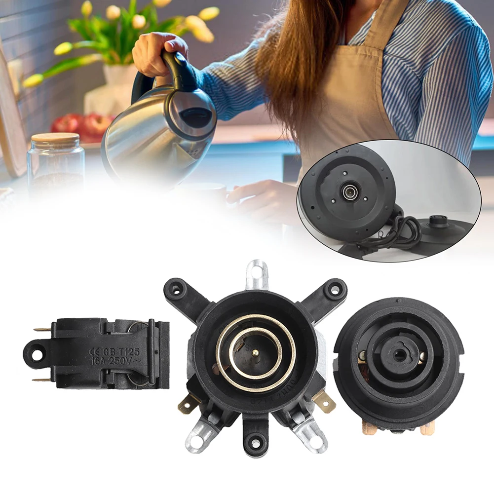 Electric For Kettle Base Thermostat Switch Connector Kit Black Plastic Temperature Control Replacement Socket For Home Appliance