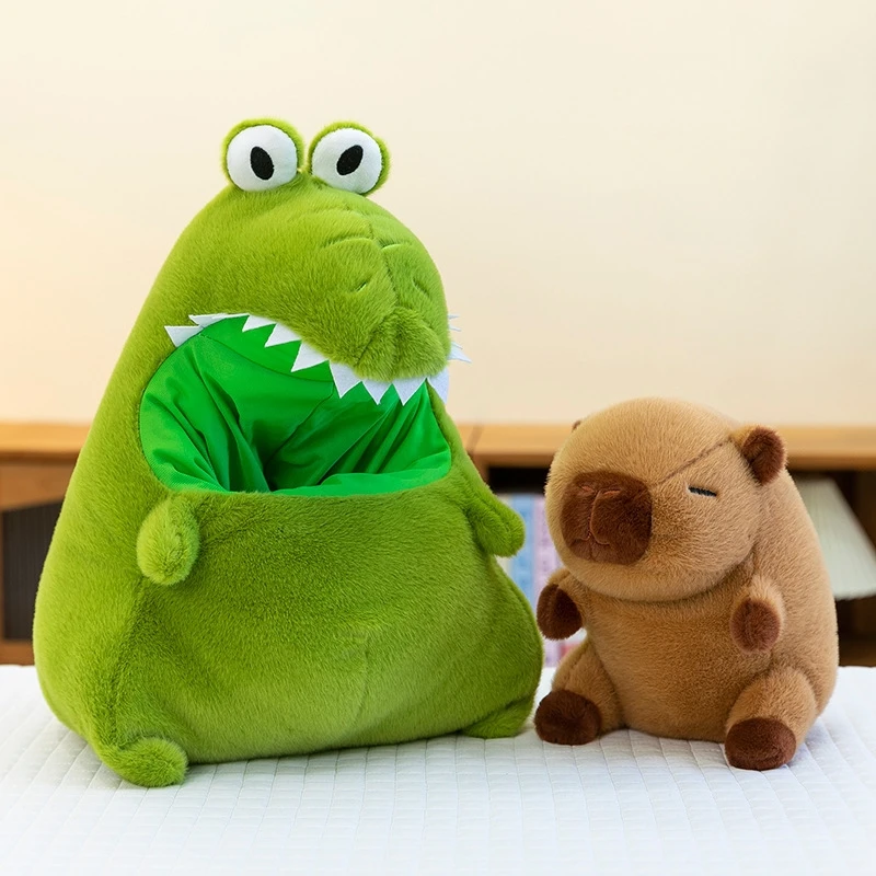 Capybara Plush Detachable Cloth Doll Crocodile Costume Funny Stuffed Animal Toy For Kids Adults Birthday Gift Table Decor