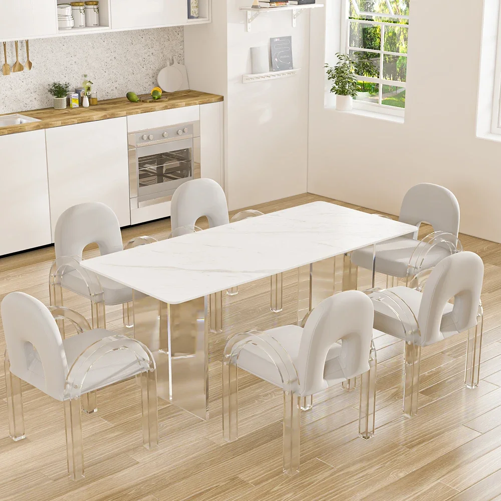 Internet celebrity acrylic chair, transparent light luxury high-end crystal dining chair, dressing stool