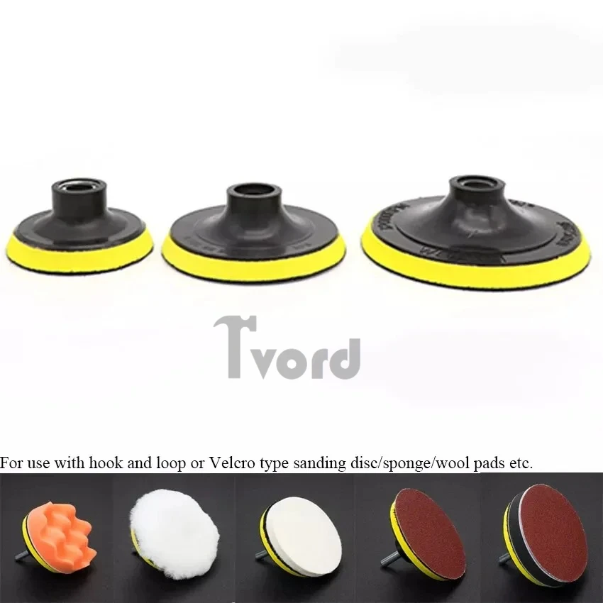 3/4/5/6/7 polegadas 80/100/125/150/180mm almofada de apoio lixa titular disco gancho & loop m10 m14 para moedor de ângulo lixadeira disco de lixamento